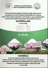 Aqrar elmin müasir problemləri, ətraf mühit və ərzaq təhlükəsizliyi mövzusunda keçirilən beynəlxalq elmi-praktik konfransın materialları 2 cildə (I cild)