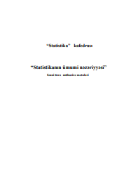 Statistikanın ümumi nəzəriyyəsi