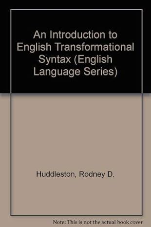 Introduction to English Transformational Syntax