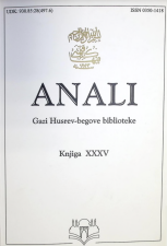 Analı Gazi Husrev-begove biblioteke Knjiga XXXV