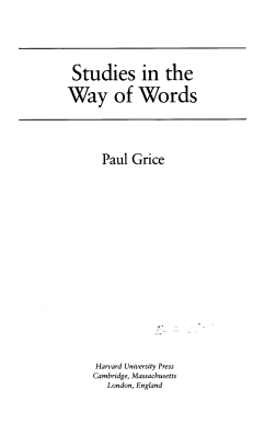 Studies in the Way of Words
