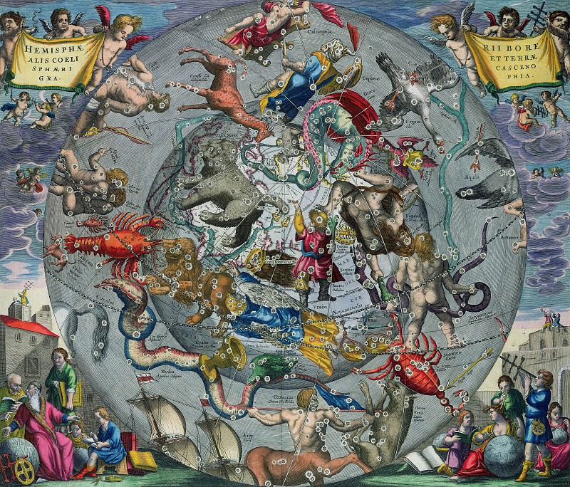 Şimal yarımkürəsinin bürclərinin xəritəsi, 1661