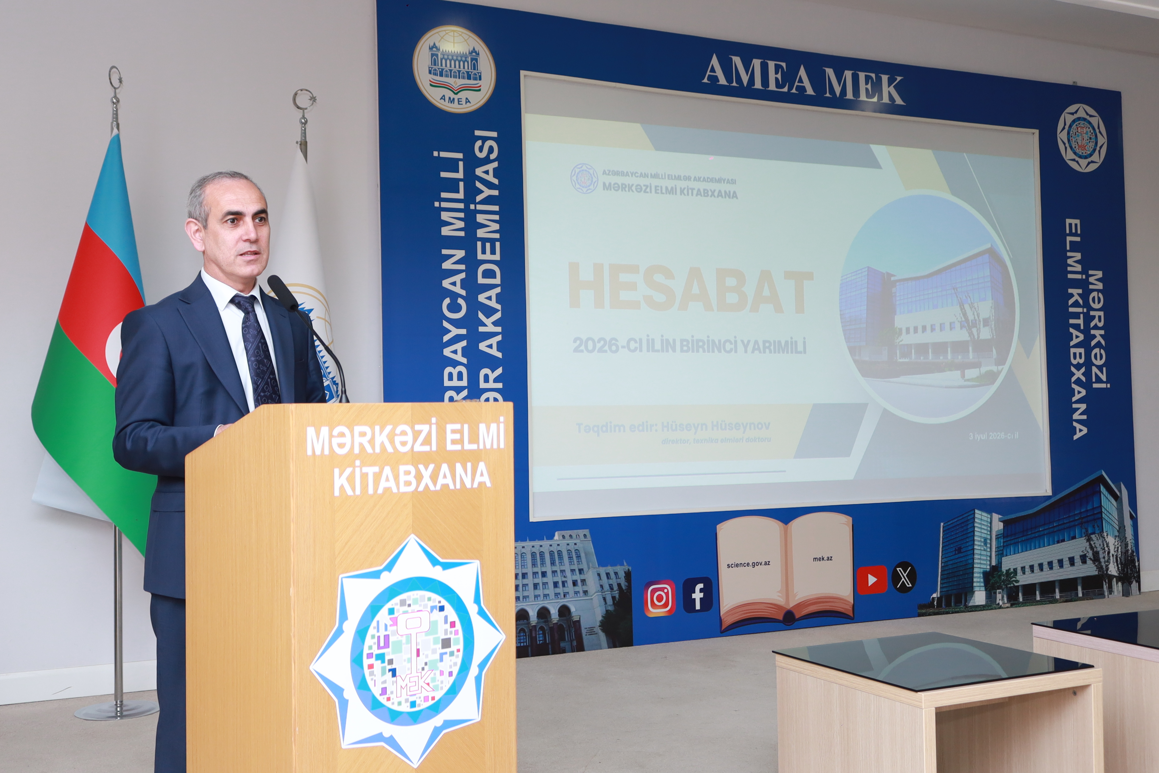 Mərkəzi Elmi Kitabxana Rəyasət Heyətinə yarımillik hesabatını təqdim edib